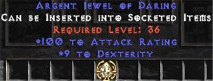 100 Attack Rating / 9 Dexterity Jewel - West Ladder
