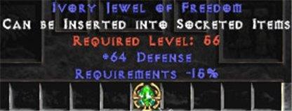 64 Defense / -15% Requirements Jewel - Europe Non-Ladder