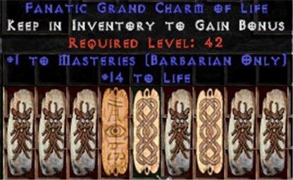 9 x Pack - Barbarian Combat Masteries w/ 10-20 Life GC - West Non-Ladder