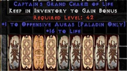 9 x Pack - Paladin Offensive Auras w/ 10-20 Life GC - West Non-Ladder