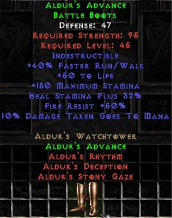 Aldur's Advance - 50% Fire Res - East Non-Ladder