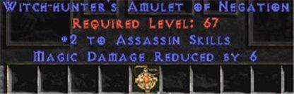 Assassin Amulet - 2 All Assn Skills & 6 MDR - Europe Non-Ladder