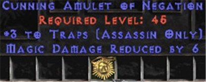 Assassin Amulet - 3 Traps & 6 MDR - Europe Non-Ladder