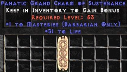 Barbarian Combat Masteries w/ 31-34 Life GC - Europe Non-Ladder