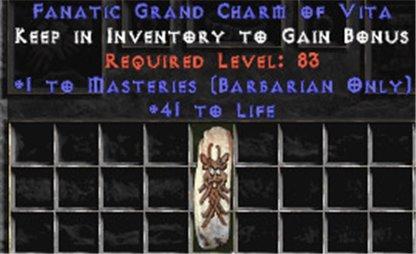 Barbarian Combat Masteries w/ 41-44 Life GC - Europe Non-Ladder