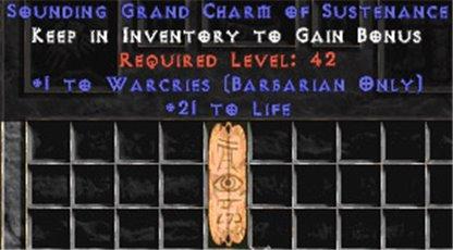 Barbarian Warcries w/ 21-29 Life GC - Europe Non-Ladder