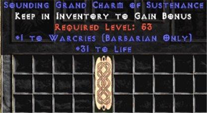 Barbarian Warcries w/ 31-34 Life GC - Europe Non-Ladder