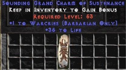 Barbarian Warcries w/ 35 Life GC - Europe Non-Ladder