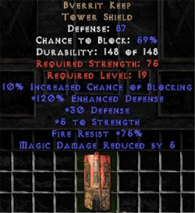 Bverrit Keep - 87 Def, +120% ED - Perfect - East Non-Ladder