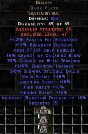 Duress Mage Plate - 215% EDef & 10-19% EDam - East Non-Ladder