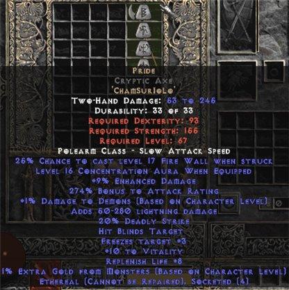 Pride Cryptic Axe - Ethereal - 16-19 Conc - East Non-Ladder