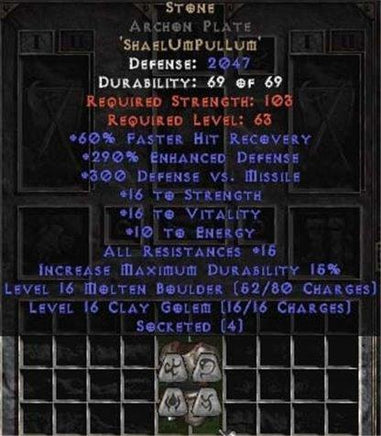 Stone Archon Plate - 290-304% ED - West Non-Ladder