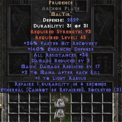 Prudence Archon Plate - Eth Bugged - 140-169% ED & 35 Res - West Non-Ladder