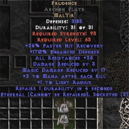 Prudence Archon Plate - Eth Bugged - 170% ED & 25-34 Res - West Non-Ladder