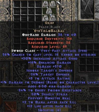 Grief Phase Blade - 30-34% IAS & 370-399 Damage - East Non-Ladder