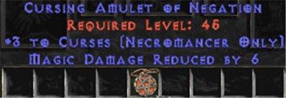 Necromancer Amulet - 3 Curses & 6 MDR - West Non-Ladder