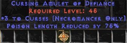 Necromancer Amulet - 3 Curses & 75% PLR - West Non-Ladder