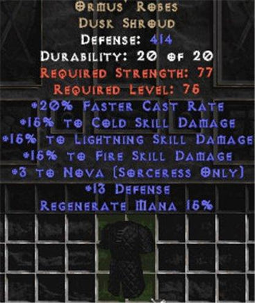 Ormus' Robes - 15% All & +3 Nova - West Non-Ladder