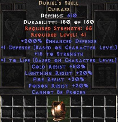 Duriel's Shell - 200% ED - Perfect - East Non-Ladder