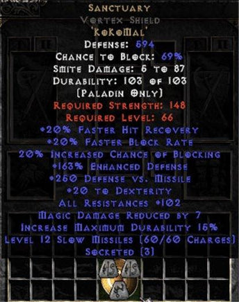 Sanctuary Vortex Shield - 45 Res - 95-104 Res - Europe Non-Ladder