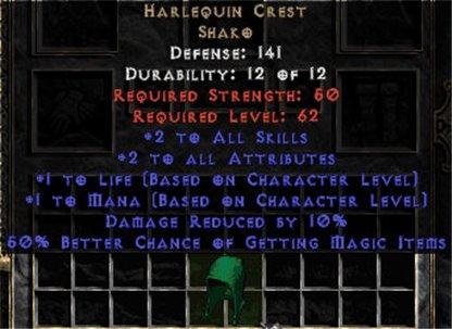 Harlequin Crest Shako - 141 Defense - Perfect - Europe Non-Ladder