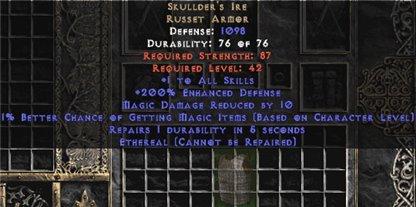 Skullder's Ire - Ethereal - 200% ED - Perfect - West Non-Ladder