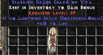 Sorceress Lightning Skills w/ 40 Life GC - West Non-Ladder