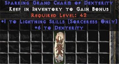 Sorceress Lightning Skills w/ 6 Dex GC - West Non-Ladder