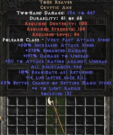 Tomb Reaver - Ethereal - 3 Sockets - East Non-Ladder