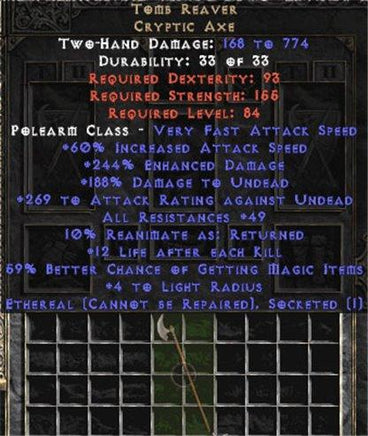 Tomb Reaver - Ethereal - East Non-Ladder