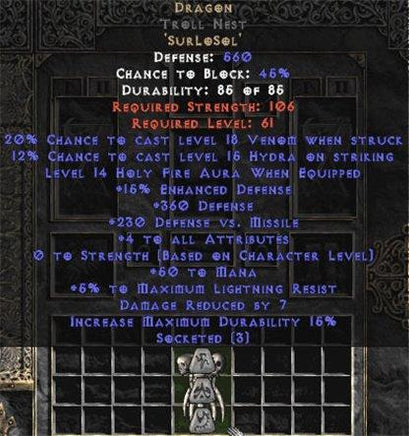 Dragon Troll Nest - 3-4 All Stats - Europe Non-Ladder