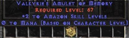 Amazon Amulet - 2 All Zon Skills & 0.75 MPL - Europe Non-Ladder