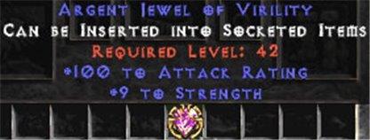 100 Attack Rating / 9 Strength Jewel - West Ladder