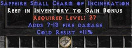 11 Resist Cold w/ 7-13 Fire Damage SC - Europe Non-Ladder