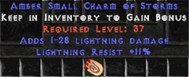 11 Resist Lightning w/ 1-28 Lightning Damage SC - West Non-Ladder