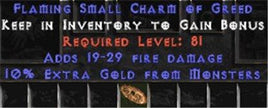 19-29 Fire Damage w/ 10% Gold Find SC - East HC Ladder