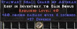 27-29 Defense w/ 50 Poison Damage SC - Europe Non-Ladder