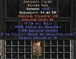 Arkaine's Valor +2 All Skills - Europe Non-Ladder