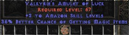 Amazon Amulet - 2 All Zon Skills & 35% MF - West Non-Ladder