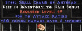 36 Attack Rating w/ 50 Poison Damage SC - Perfect - West Non-Ladder