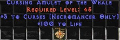 Necromancer Amulet - 3 Curses & 100 Life - Europe HC Ladder