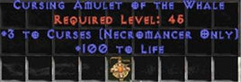 Necromancer Amulet - 3 Curses & 100 Life - East HC Ladder