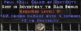 50 Poison Damage w/ 2 Dex SC - Europe HC Ladder