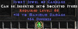 64 Defense / 15 Max Damage Jewel - Europe Non-Ladder