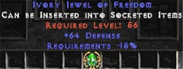 64 Defense / -15% Requirements Jewel - Europe Non-Ladder