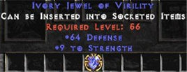 64 Defense / 9 Strength Jewel - West Non-Ladder