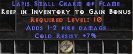 7 Resist Cold w/ 1-2 Fire Damage SC - West Non-Ladder