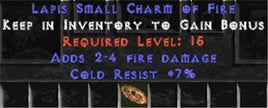 7 Resist Cold w/ 2-4 Fire Damage SC - Europe Non-Ladder