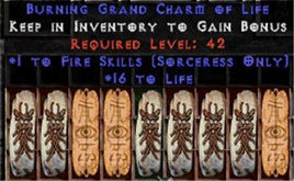 9 x Pack - Sorceress Fire Skills w/ 10-20 Life GC - West Non-Ladder