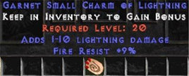 9 Resist Fire w/ 1-10 Lightning Damage SC - East HC Ladder